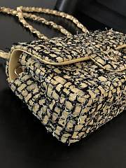 Fortok Chanel CF Bag Woven Wool Yellow 20x10x7cm - 2