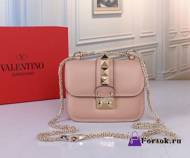 Fortok Valentino Classic Shoulder Bag Pink 21x16x6cm - 1