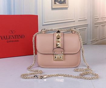 Fortok Valentino Classic Shoulder Bag Pink 21x16x6cm