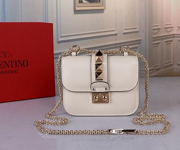 Fortok Valentino Classic Shoulder Bag White 21x16x6cm