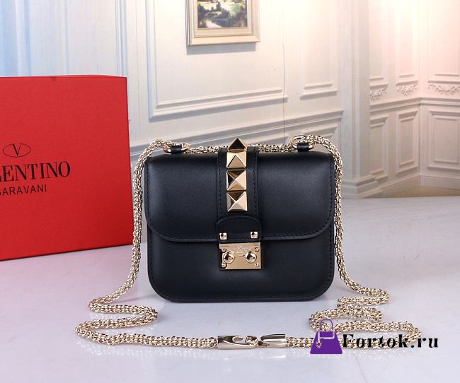 Fortok Valentino Classic Shoulder Bag Black 21x16x6cm - 1