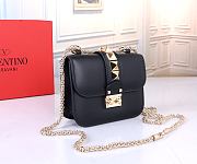 Fortok Valentino Classic Shoulder Bag Black 21x16x6cm - 5