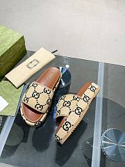 Fortok Gucci Thick-Soled Slippers Beige/Black - 4