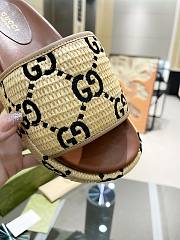 Fortok Gucci Thick-Soled Slippers Beige/Black - 5