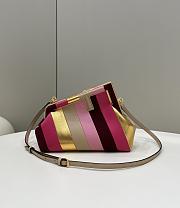 Fortok Fendi First Leather Bag With Multicolour Inlay 26x9.5x18cm - 1