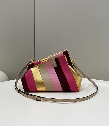 Fortok Fendi First Leather Bag With Multicolour Inlay 26x9.5x18cm