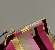 Fortok Fendi First Leather Bag With Multicolour Inlay 26x9.5x18cm - 6
