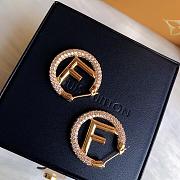 Fortok Fendi Diamond Letter F Earrings  - 2