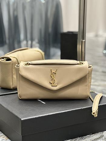 Fortok Saint Laurent Calypso Lambskin Chain Bag Beige