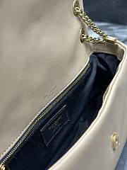 Fortok Saint Laurent Calypso Lambskin Chain Bag Beige - 4