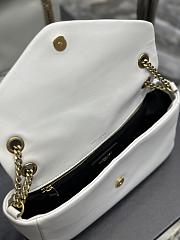 Fortok Saint Laurent Calypso Lambskin Chain Bag White - 5