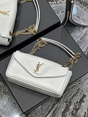 Fortok Saint Laurent Calypso Lambskin Chain Bag White - 4