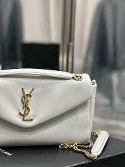 Fortok Saint Laurent Calypso Lambskin Chain Bag White - 2