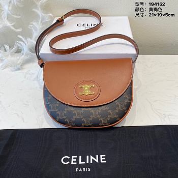 Fortok Celine Triomphe Canvas Saddle Bag 194152 21×19×5cm