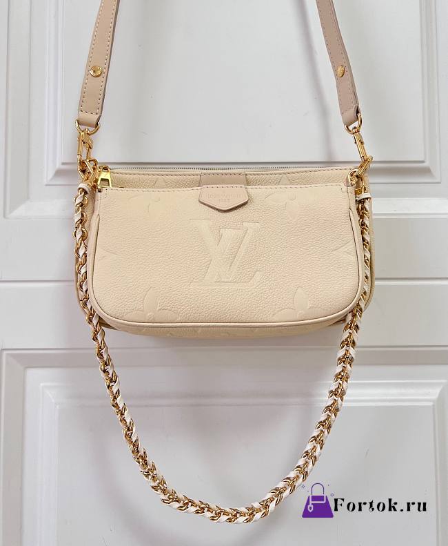 Fortok Louis Vuitton Multi Pochette Accessoires Bag Beige M46568 25x14.5x4.5cm - 1