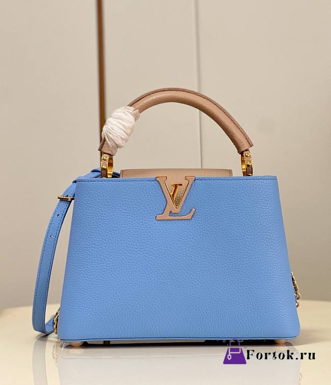 Fortok Louis Vuitton Capucines BB Bag Blue M21887 27x18x9cm - 1