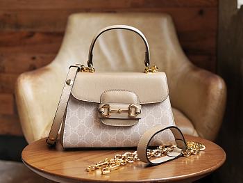 Fortok Gucci Horsebit 1955 Beige Bag 703848 22x16x10.5cm