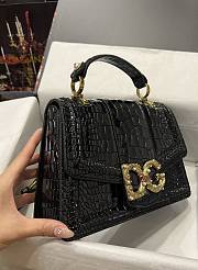 Fortok Dolice&Gabbana Crocodile Pattern Bag Black 5538 27x18x8cm - 2