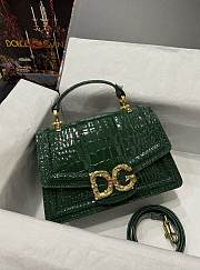 Fortok Dolice&Gabbana Crocodile Pattern Bag Green 5538 27x18x8cm - 1