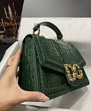 Fortok Dolice&Gabbana Crocodile Pattern Bag Green 5538 27x18x8cm - 4