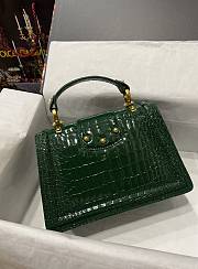 Fortok Dolice&Gabbana Crocodile Pattern Bag Green 5538 27x18x8cm - 6