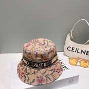 Fortok Dior Flower Embroidery Hat Pink - 1