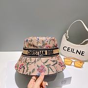 Fortok Dior Flower Embroidery Hat Pink - 6