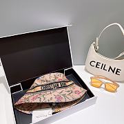 Fortok Dior Flower Embroidery Hat Pink - 5