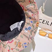 Fortok Dior Flower Embroidery Hat Pink - 2