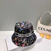 Fortok Dior Flower Embroidery Hat Black - 1
