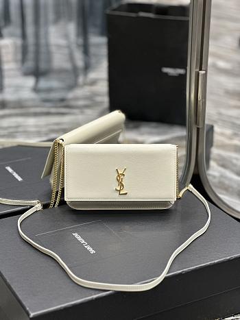 Fortok Saint Laurent Monogram Small Bag White 635095 18x11x2cm