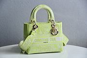 Fortok Dior Lady D-Lite Lime Toile de Jouy Reverse Embroidery Bag  - 1