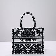 Fortok Dior Iconic Oblique Retro Pattern Book Tote Bag Black/White 1286 - 1