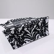 Fortok Dior Iconic Oblique Retro Pattern Book Tote Bag Black/White 1286 - 2