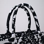 Fortok Dior Iconic Oblique Retro Pattern Book Tote Bag Black/White 1286 - 3