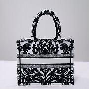 Fortok Dior Iconic Oblique Retro Pattern Book Tote Bag Black/White 1286 - 4