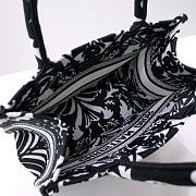 Fortok Dior Iconic Oblique Retro Pattern Book Tote Bag Black/White 1286 - 5