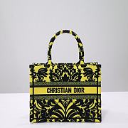 Fortok Dior Iconic Oblique Retro Pattern Book Tote Bag Black/Yellow 1286 - 1