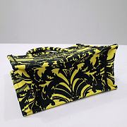 Fortok Dior Iconic Oblique Retro Pattern Book Tote Bag Black/Yellow 1286 - 5