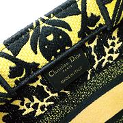 Fortok Dior Iconic Oblique Retro Pattern Book Tote Bag Black/Yellow 1286 - 3