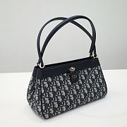 Fortok Dior Medium Key Bag Blue Dior Oblique Jacquard 6098 - 6