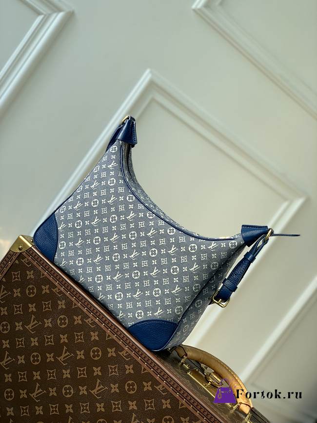 Fortok Louis Vuitton Croissant Bag Denim Monogram Canvas M95225 19×30×10cm - 1