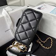 Fortok Chanel Small Vanity Case Lambskin Black 12.5x15x8cm - 4