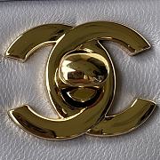 Fortok Chanel Flap Handle Bag Lambskin Purple 20x12x6cm - 3