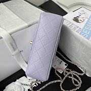 Fortok Chanel Flap Handle Bag Lambskin Purple 20x12x6cm - 4