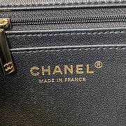 Fortok Chanel Flap Handle Bag Lambskin Black 20x12x6cm - 2