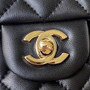 Fortok Chanel Flap Handle Bag Lambskin Black 20x12x6cm - 5