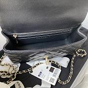 Fortok Chanel Flap Handle Bag Lambskin Black 20x12x6cm - 6