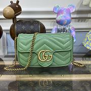 Fortok Gucci GG Marmont Mini Bag Green 16.5x9.5x4.5cm - 1