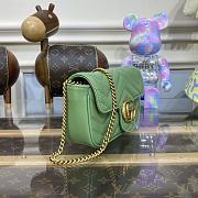 Fortok Gucci GG Marmont Mini Bag Green 16.5x9.5x4.5cm - 6